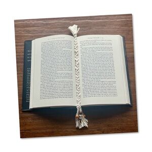 Hand Crafted Braided Cream Tassel Bookmark